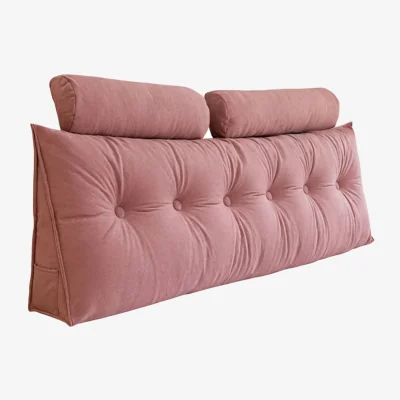 The Range Wedge Headboard Pillow with Removable Cover and 2 Bolster Pillows - Pink