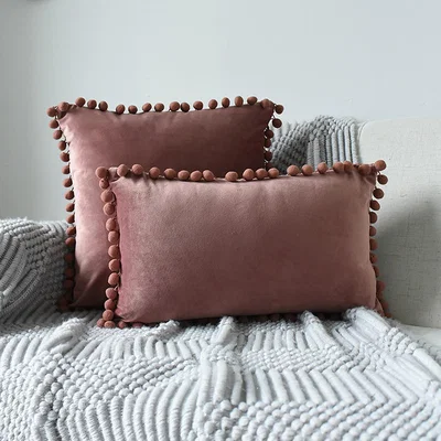 The Range Pink Velvet Throw Pillow Covers - Pink / VRectangular Velvet Throw Pillow Covers and Fillers, Set of 2
