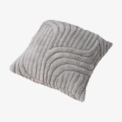 The Range Plush Throw Pillow Cover - Light Grey