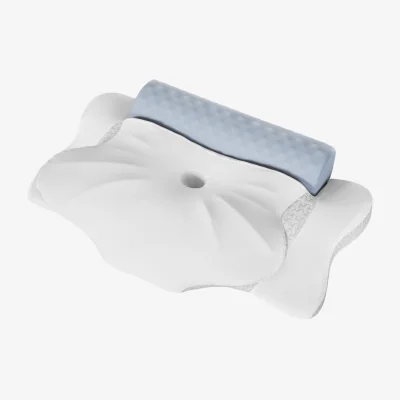 The Range Ergonomic Memory Foam Neck Pillow Support Bar for Cervical Pain Relief - White