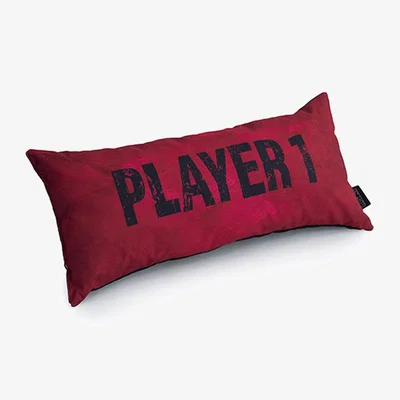 The Range Player 1 Slogan Water Resistant Hollowfibre Filled Gamer Pillow - Red