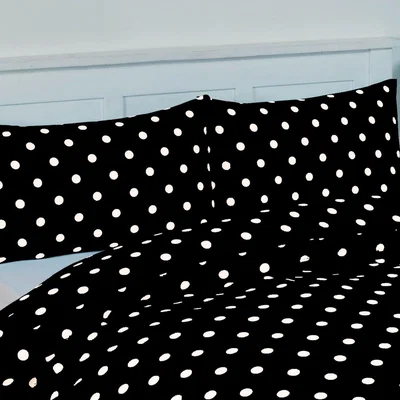 The Range Polka Dot Black White Housewife Pillow Case Pair - Black