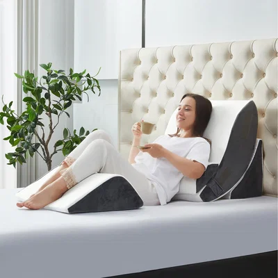 The Range 4 Piece Adjustable Pain Relieving Wedge Pillow Set - Grey