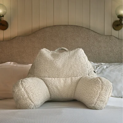 The Range Berber Fleece Bean Filled Reading Support Pillow - Cream