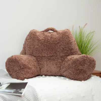 The Range Berber Fleece Bean Filled Reading Support Pillow - Brown