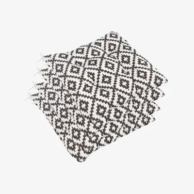The Range Pack Of Geo Seat Pads Outdoor Garden - Grey / 4