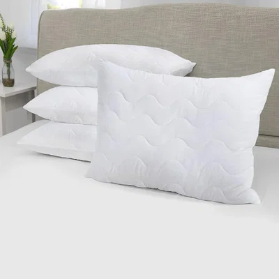 The Range Hotel Quilted Bounceback Hollowfibre Pillows - White / 2 Pillows (Pack of 2)