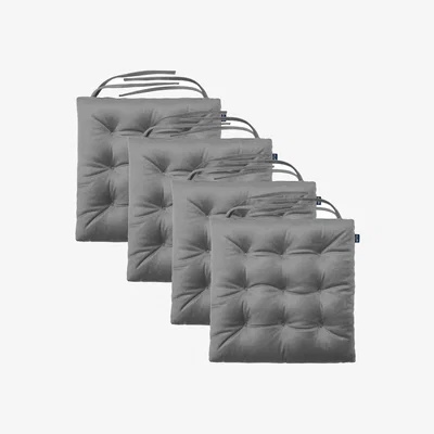 The Range Velvet Seat Pad with Ties - Slate / 4