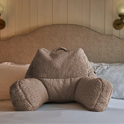 The Range Berber Fleece Bean-Filled Reading Support Pillow - Mocha
