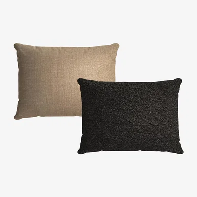 Sofa.com 38x55cm Textured Boucle Scatter Cushion in Ashford with Flax Pure Belgian Linen reverse - sofa.com