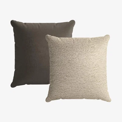 Sofa.com 45x45cm Textured Boucle Scatter Cushion in Alpaca with Elephant Cotton Matt Velvet reverse - sofa.com