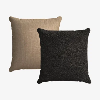 Sofa.com 60x60cm Textured Boucle Scatter Cushion in Ashford with Flax Pure Belgian Linen reverse - sofa.com