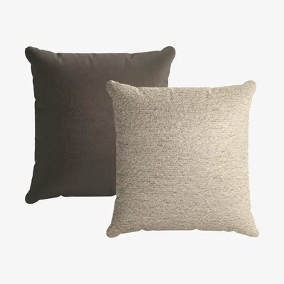 Sofa.com 55x55cm Textured Boucle Scatter Cushion in Alpaca with Elephant Cotton Matt Velvet reverse - sofa.com
