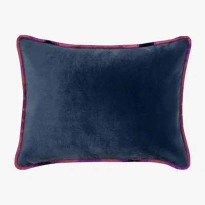 Wolf & Badger Blue The Luxe Solid Navy Velvet Suede Pillow With Navajo Road Welt Smithhönig