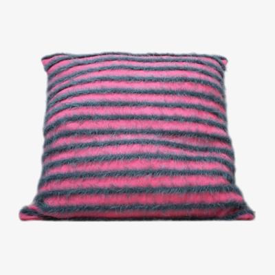Wolf & Badger Havana Knitwear Fluffy Throw Pillow Case - Pink/Green | One Size | Peraluna