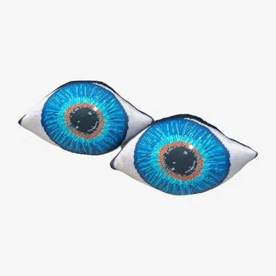 Wolf & Badger Organic Cotton Sateen "Blue Eyes" Sculpted Pillow Set Mommani Threads