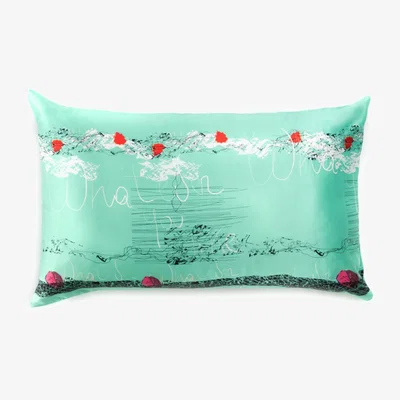 Wolf & Badger Green Japan Silk Pillow Case Gelso Milano