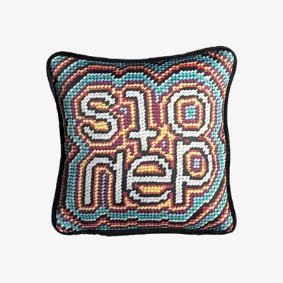 Wolf & Badger Organic Cotton Sateen "Stoned" Scatter Pillow, Handmade, Original Mommani Threads