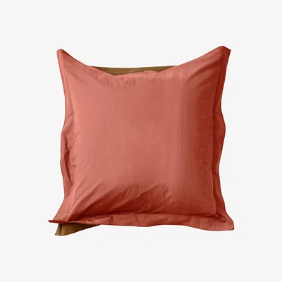 Wolf & Badger Brown / Red Euro Pillowcase Pair In Bi Colour - Carob & Ochre Red Us Queen Sutram