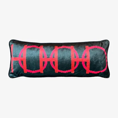 Wolf & Badger Black Velvet "Oh Oh Oh Ho Ho Ho" Lombard Pillow Mommani Threads