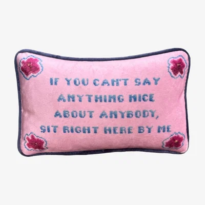 Wolf & Badger Pink / Purple Pink Velvet "Gossip Girl" Custom Made Toss Pillow Mommani Threads