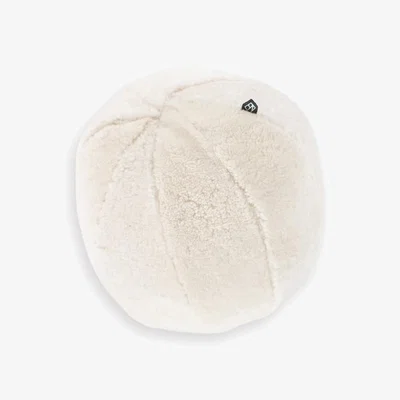 Wolf & Badger White Shearling Sphere Pillow - Kaffi Cream Therma Kota