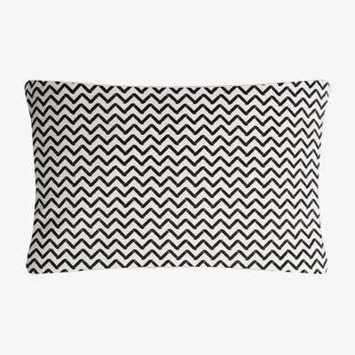 Wolf & Badger Black Mini Pillow Sketch Zig Zig Lo Decor