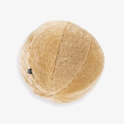 Wolf & Badger Brown Shearling Sphere Pillow - Gingersnap Therma Kota
