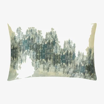 Wolf & Badger Neutrals / Green Forest Silk Pillowslip Genevie