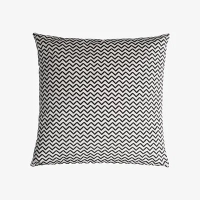 Wolf & Badger Black Pillow Sketch Zig Zig Lo Decor