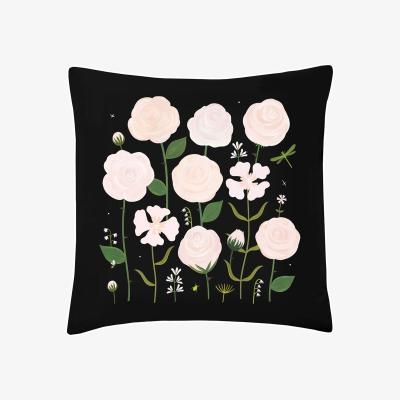 Wolf & Badger Black Iconic Bitch Pillow Sixteen Inch Square Girl W/ Knife