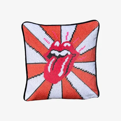 Wolf & Badger Velvet The Rolling Stones Feather Down Scatter Pillow Mommani Threads