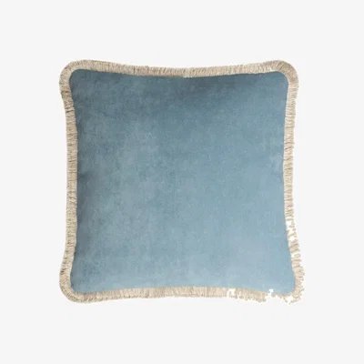 Wolf & Badger Light Blue Happy Pillow Lo Decor