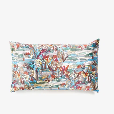 Wolf & Badger Swamp Print 100% Silk Pillow Case Gelso Milano