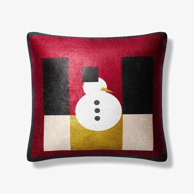 Wolf & Badger Funky Snowman Christmas Pillow Medium Bless My Funk Home