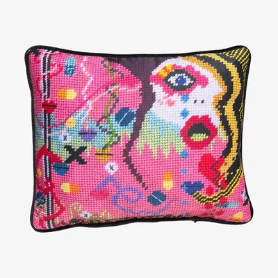 Wolf & Badger Organic Cotton Sateen "Love Lies Bleeding" Custom Pillow Mommani Threads