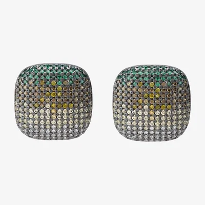 Wolf & Badger Women's Green / Silver / Black Pillow Talk Large Stud Earrings Green | Latelita