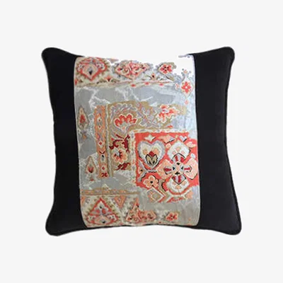 Wolf & Badger Black Vintage Obi Pillow With Traditional Crane Design One Size Smithhönig