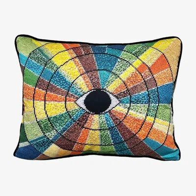 Wolf & Badger Organic Cotton Sateen "Caifornia Dreamin'" Feather Down Lumbar Pillow Mommani Threads