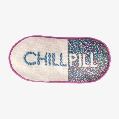 Wolf & Badger Velvet Pill-Shaped "Chill Pill" Pillow Mommani Threads