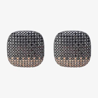Wolf & Badger Women's Black / Silver / Brown Pillow Talk Large Stud Earrings Chocolate | Latelita