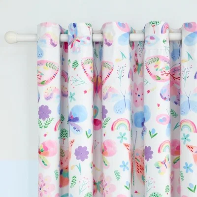 Dunelm Painted Butterfly Blackout Eyelet Curtains