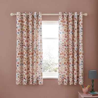 Dunelm Folk Floral kids Blackout Eyelet Curtains