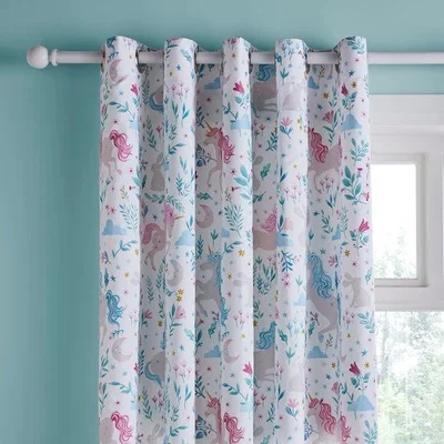 Dunelm Unicorn Meadow Blackout Eyelet Curtains
