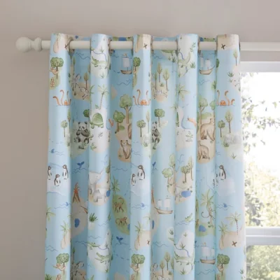 Dunelm Adventure Map Blackout Eyelet Curtains
