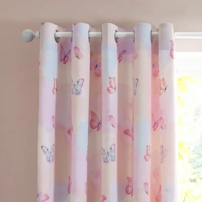 Dunelm Catherine Lansfield Ombre Butterflies Eyelet Curtains