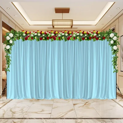The Range Wrinkle-Free Spandex Backdrop Curtain - Baby Blue- 3x6M / 600cm / 45cm