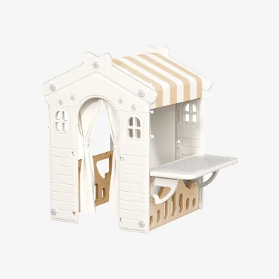 The Range Kidkid Portable Kids Playhouse with Curtain - Beige and Khaki