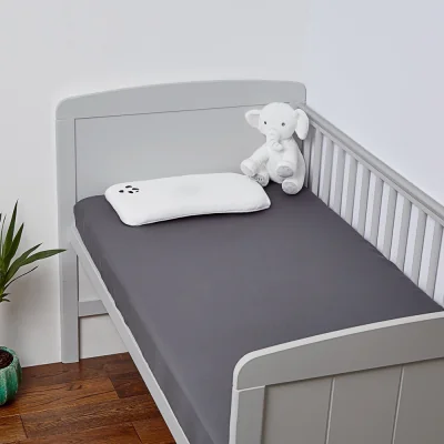 Cuckooland Panda London Bamboo Set of 2 Fitted Cot Sheets - Quiet Grey