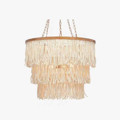 Amara Made Goods - Arricka Chandelier - Cream/Gold